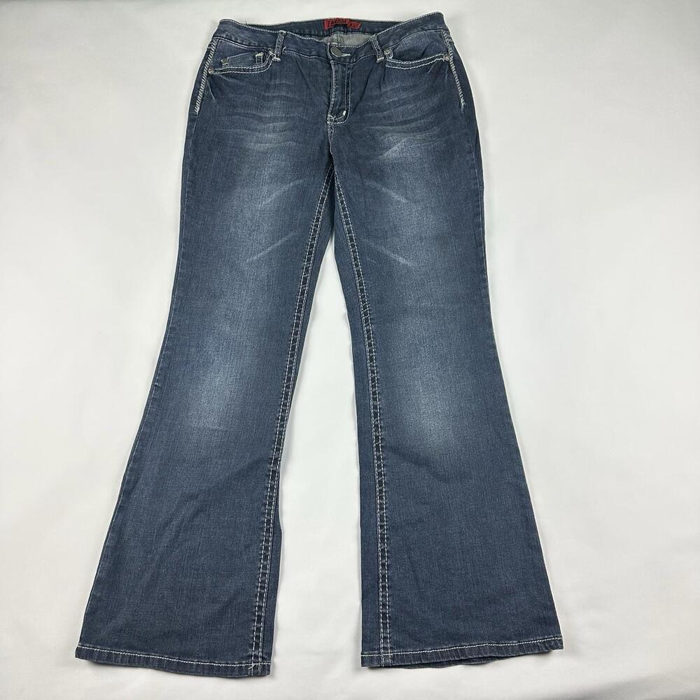 Zana Di Jeans Womens 12 Blue Mid Rise Skinny Dark Wash Stretch Denim